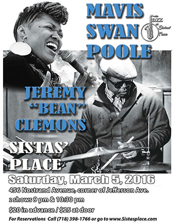 Mavis 'SWAN' Poole & Jeremy 'Bean' Clemons perform at Sistas' Place!