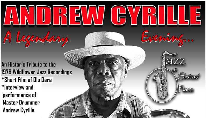 Andrew Cyrille performing and speaking